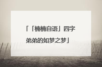 「楠楠自语」四字弟弟的如梦之梦