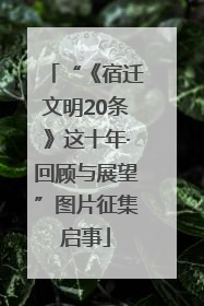 “《宿迁文明20条》这十年·回顾与展望”图片征集启事