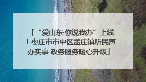 “爱山东·你说我办”上线！枣庄市市中区孟庄镇听民声办实事 政务服务暖心升级