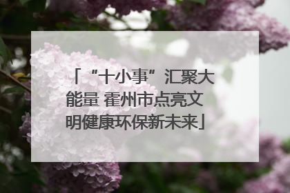 “十小事”汇聚大能量 霍州市点亮文明健康环保新未来