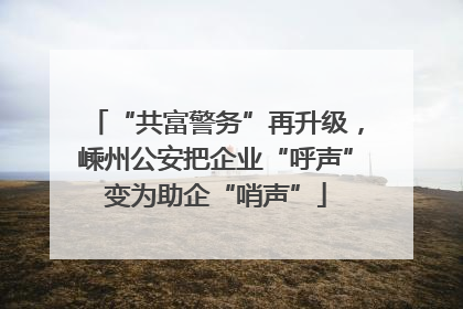 “共富警务”再升级，嵊州公安把企业“呼声”变为助企“哨声”