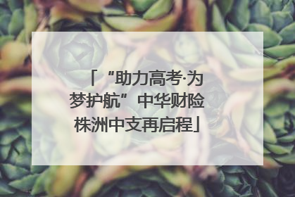 “助力高考·为梦护航”中华财险株洲中支再启程