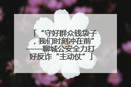 “守好群众钱袋子，我们时刻冲在前”——聊城公安全力打好反诈“主动仗”