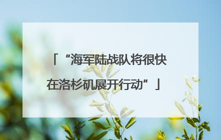 “海军陆战队将很快在洛杉矶展开行动”