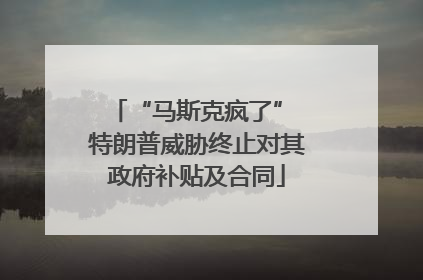 “马斯克疯了” 特朗普威胁终止对其政府补贴及合同