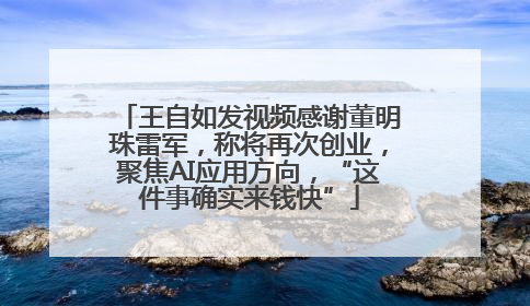王自如发视频感谢董明珠雷军，称将再次创业，聚焦AI应用方向，“这件事确实来钱快”