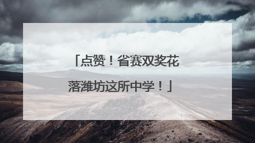 点赞！省赛双奖花落潍坊这所中学！