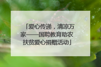 爱心传递，清凉万家——国聘教育助农扶贫爱心捐赠活动