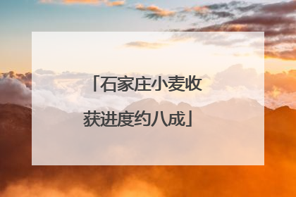 石家庄小麦收获进度约八成