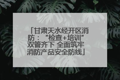 甘肃天水经开区消防：“检查+培训”双管齐下 全面筑牢消防产品安全防线