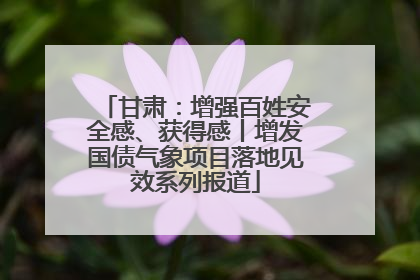 甘肃：增强百姓安全感、获得感丨增发国债气象项目落地见效系列报道