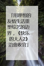 用理想的友情生活重塑综艺的边界，《快乐的大人2》治愈收官