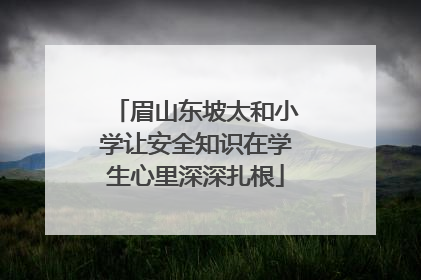 眉山东坡太和小学让安全知识在学生心里深深扎根