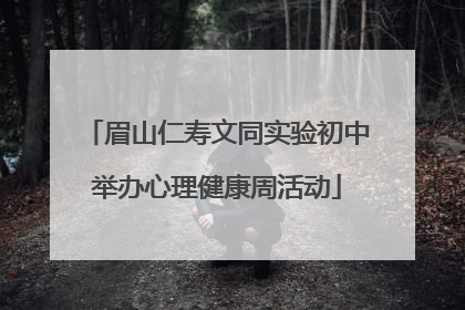 眉山仁寿文同实验初中举办心理健康周活动