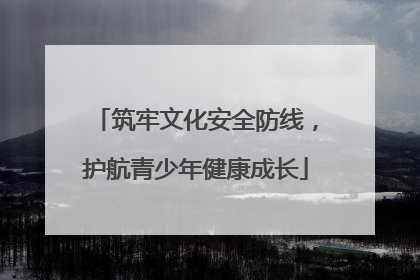 筑牢文化安全防线，护航青少年健康成长