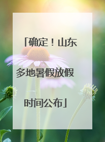 确定！山东多地暑假放假时间公布