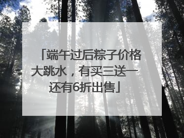 端午过后粽子价格大跳水，有买三送一还有6折出售