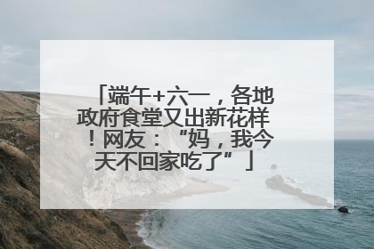 端午+六一，各地政府食堂又出新花样！网友：“妈，我今天不回家吃了”