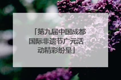 第九届中国成都国际非遗节广元活动精彩纷呈