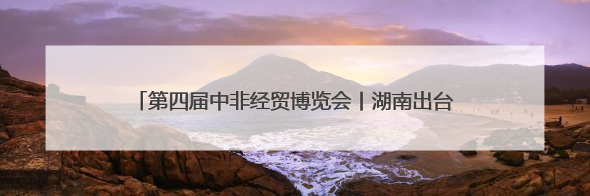 第四届中非经贸博览会丨湖南出台一揽子鼓励措施助力对非经贸发展