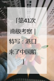 第41次南极考察｜特写：港口来了中国船