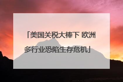 美国关税大棒下 欧洲多行业恐陷生存危机