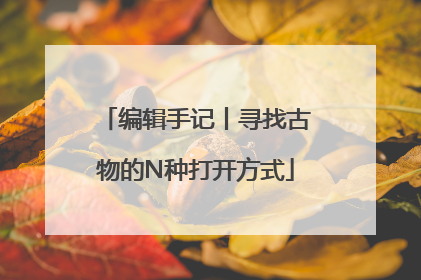 编辑手记丨寻找古物的N种打开方式
