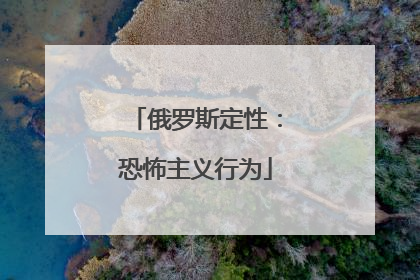 俄罗斯定性：恐怖主义行为