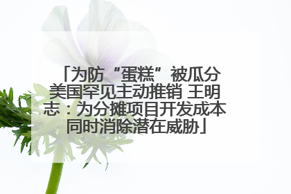 为防“蛋糕”被瓜分 美国罕见主动推销 王明志：为分摊项目开发成本同时消除潜在威胁