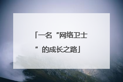 一名“网络卫士”的成长之路