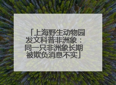 上海野生动物园发文科普非洲象：同一只非洲象长期被欺负消息不实
