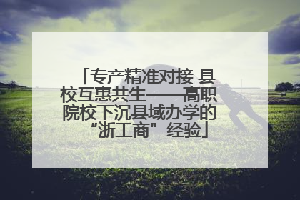 专产精准对接 县校互惠共生——高职院校下沉县域办学的“浙工商”经验