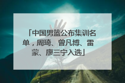 中国男篮公布集训名单，周琦、曾凡博、雷蒙、廖三宁入选