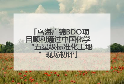 乌海广锦BDO项目顺利通过中国化学“五星级标准化工地”现场初评