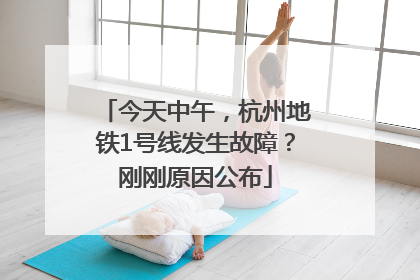 今天中午，杭州地铁1号线发生故障？刚刚原因公布