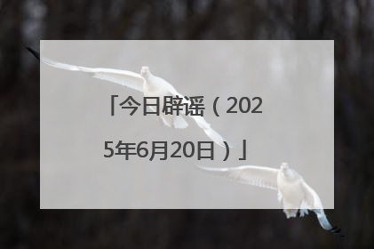 今日辟谣（2025年6月20日）