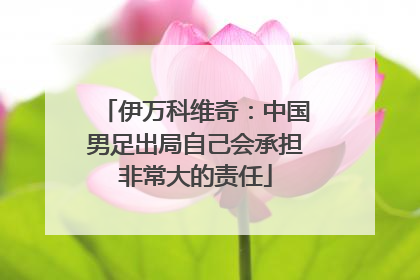 伊万科维奇：中国男足出局自己会承担非常大的责任