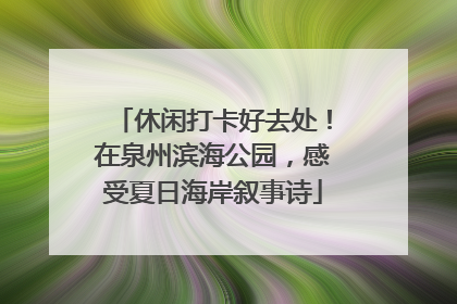休闲打卡好去处！在泉州滨海公园，感受夏日海岸叙事诗