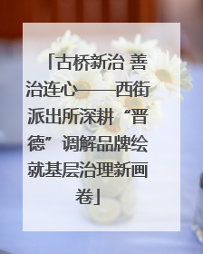 古桥新治 善治连心——西街派出所深耕“晋德”调解品牌绘就基层治理新画卷