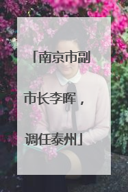 南京市副市长李晖，调任泰州