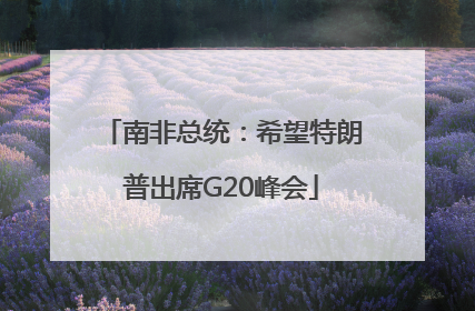 南非总统：希望特朗普出席G20峰会
