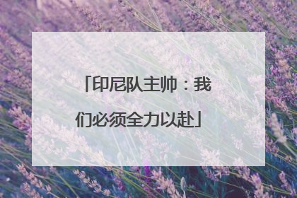 印尼队主帅：我们必须全力以赴