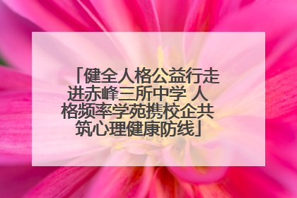 健全人格公益行走进赤峰三所中学 人格频率学苑携校企共筑心理健康防线