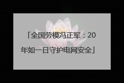全国劳模冯正军：20年如一日守护电网安全