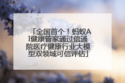 全国首个！蚂蚁AI健康管家通过信通院医疗健康行业大模型双领域可信评估