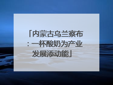 内蒙古乌兰察布：一杯酸奶为产业发展添动能