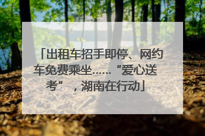 出租车招手即停、网约车免费乘坐……“爱心送考”，湖南在行动