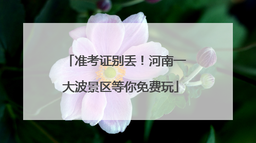准考证别丢！河南一大波景区等你免费玩
