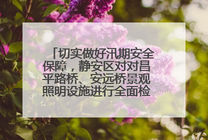 切实做好汛期安全保障，静安区对对昌平路桥、安远桥景观照明设施进行全面检查与维护