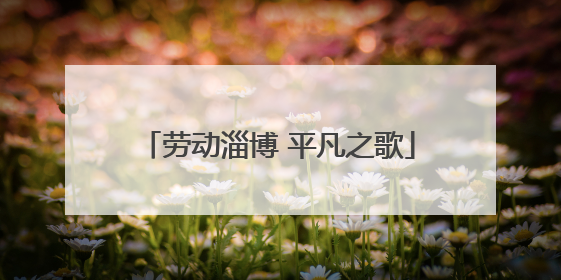 劳动淄博 平凡之歌